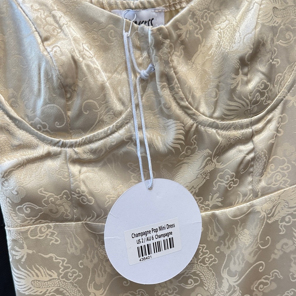 Princess Polly Cream Satin Dress - Picture 5 of 7
